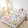 thumbnail image 4 of Feelyou Merry Christmas Child Queen Sheet Sets, Winter Coffee Cake Flat Sheet, Cartoon Xmas Tree Cabin Queen Fitted Sheet, Luxury Bedroom Decor, 4 Pieces, 4 of 7