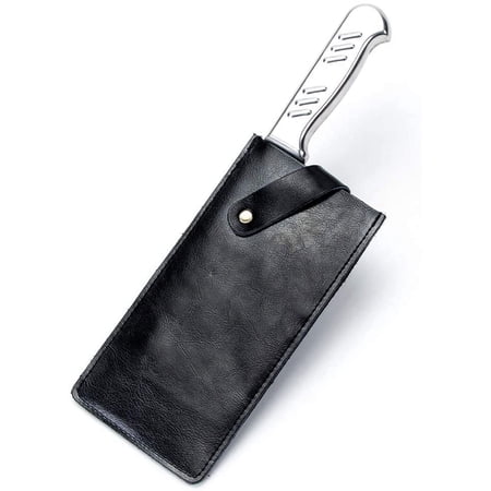 PU Leather Knife Sheath Universal Meat Cleaver Covers Waterproof Butcher Chef Knife Edge Guards Durable Wide Knife Protectors Heavy Duty Kife Blade Shield Guard 8.27"Lx3.9"W (Black)