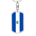 thumbnail image 5 of El Salvador Flag Swivel Keychain Dog Tag Stainless Steel or 18k Gold, 5 of 10