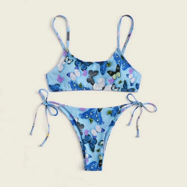 Bikini con estilo para mujer con almohadilla en el pecho sin soporte de acero Correa cómoda Traje de baño dividido Conjunto de dos piezas para la playa OAVQHLG3B Store lin121212