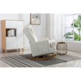 thumbnail image 2 of Rocking Chair with Two Sets of Legs, Mid Century Polyester Fabric Glider Rocker Chair with Padded Seat,Upholstered Single Sofa,Accent Chair for Living Room, Bedroom-White Teddy, 2 of 7