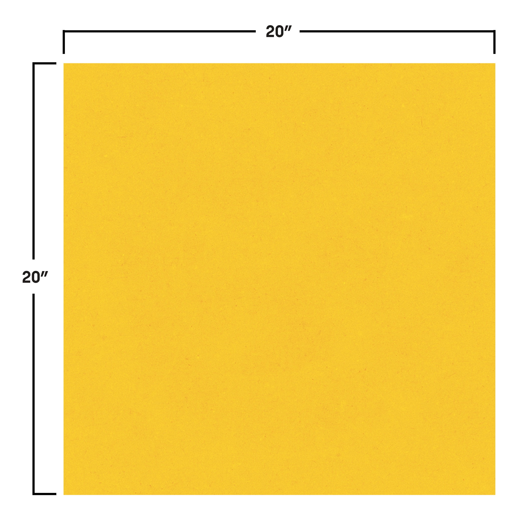 Yellow Tissue Paper Sheets, 20" x 20", Pack of 96 Sheets