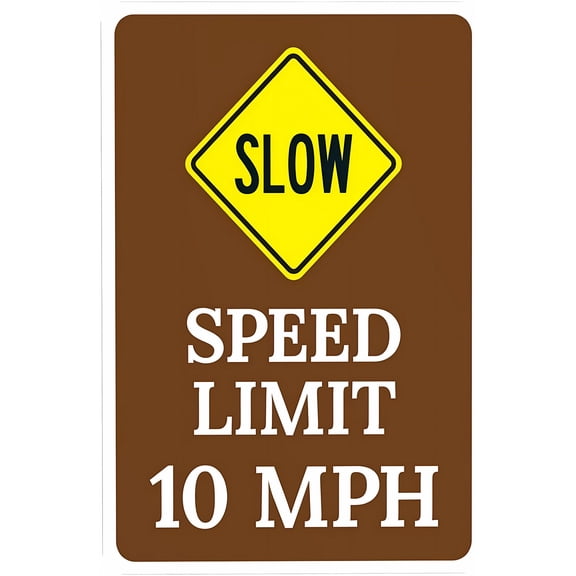 Slow Speed Limit 10 Mph Warning Sign - 8"x12", Rules Metal Decor for Business, Home, Outdoor/Indoor, Road, Yard, Garage, Street