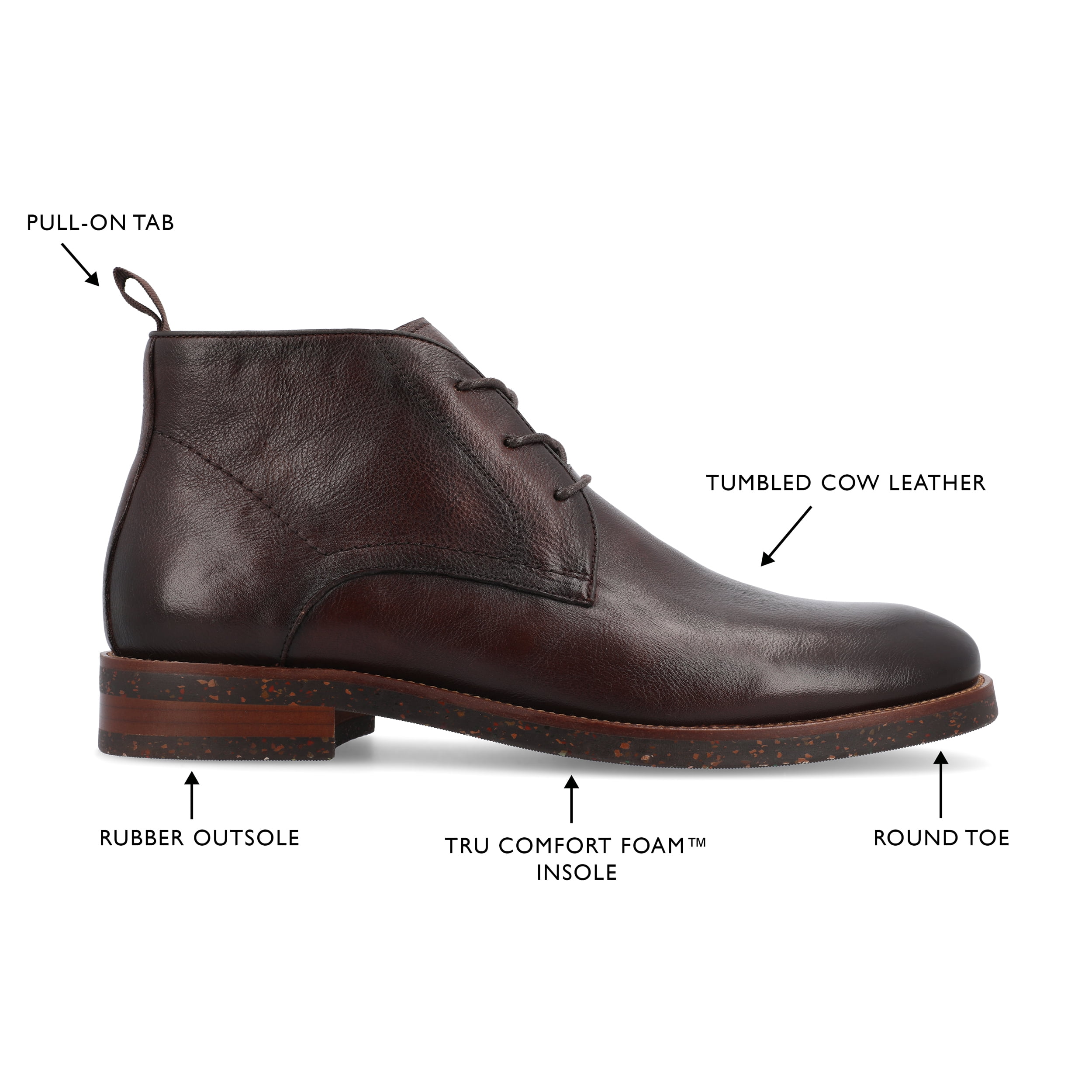 Thomas & Vine Wilcox Tru Comfort Foam Plain Toe Lace-up Chukka Boot