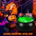 thumbnail image 5 of Tupukom Halloween Decorations Outdoor Plastic Bowl Halloween Party Decoration Large Witches Cauldron on Tripod with String Lights Candy Bucket Decoration for Home Decor Porch Indoor, 5 of 9