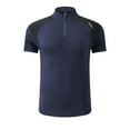 thumbnail image 3 of Ynynloco Quarter Zip Pullover Men Running Shirt Long Sleeve Moisture Wicking Quick Dry Athletic Workout Shirts, 3 of 4