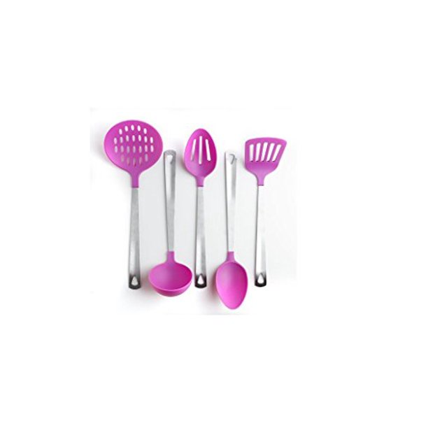 Cook's Corner 5 Piece Kitchen Utensil Set Color Purple