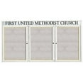 thumbnail image 5 of Aarco Products DCC4896-3RH 3-Door Enclosed Bulletin Board Aluminum Frame with Header - Clear Satin Anodized, 5 of 32
