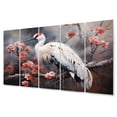 thumbnail image 2 of Designart "Redcrowed Crane China Art painting II" Animals Metal Wall Décor Set, 2 of 5