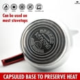 thumbnail image 4 of Hakan Stainless Steel 3.2 L Maxi Double Bondy Turkish Tea Pot Set with Self Strainer, Double Lids, 107 Oz, 4 of 10