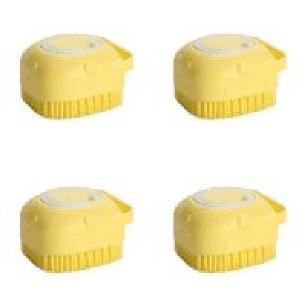 Guantes Masaje para Baño Cepillo Con Caja Champú Silicona Y Gatos () Amarillo