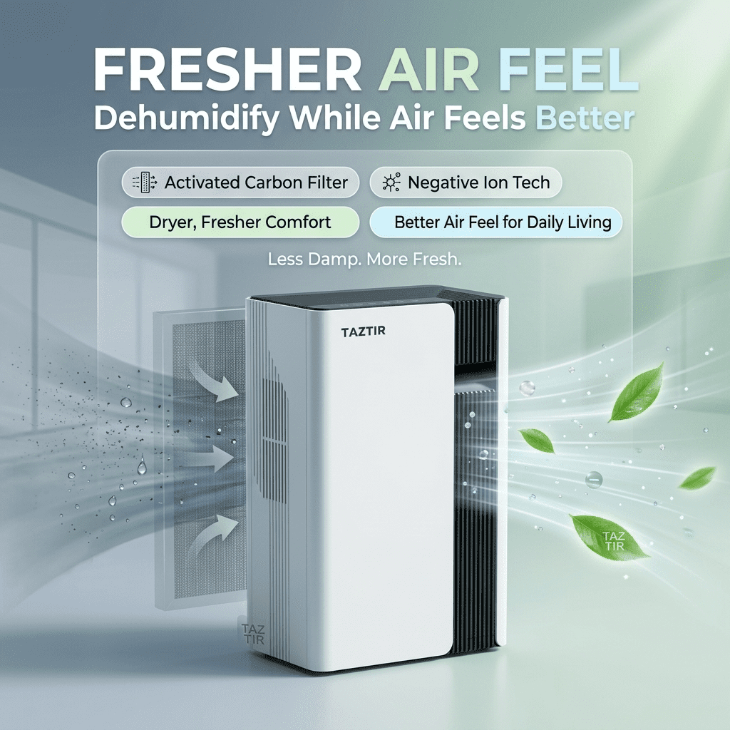 Quiet Dehumidifier For Bedroom 3L Tank, Up To 1500ML/Day Moisture Removal For Home, Basement Bathroom Living Room, 30-60㎡ Coverage, 2 Drainage Modes, Sleep Mode, Timer, Smart Touch Control
