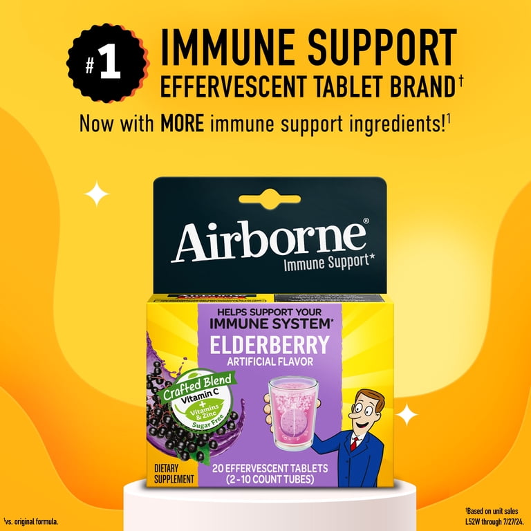 Airborne 1000mg Vitamin C, Elderberry, 20 Tablets photo 2