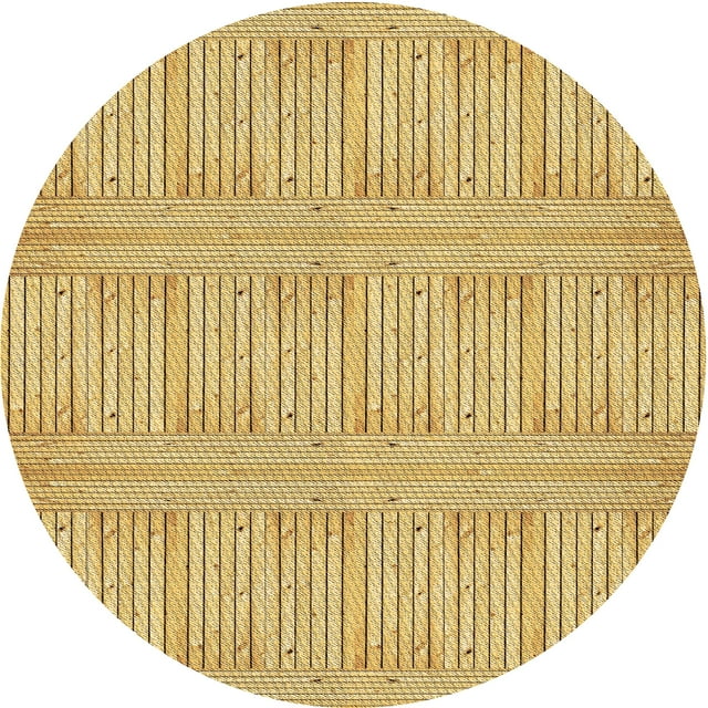 Ahgly Company Tapis d'Intérieur Lavables en Machine, Ronds, Transitionnels, Jaune Vif, 7' Ronds