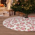 thumbnail image 6 of Sikiie Rose Flowers 30-48 inches {designName} Print Christmas Tree Skirt Snowman Xmas Tree Skirt with Edge Christmas Decorations for Holiday Party30", 6 of 7