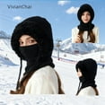 thumbnail image 2 of 3 In 1 Beanie Hat for Women, Windproof Cold-Proof Balaclava Hat with Scarf and Ski Mask for Men, White, 2 of 7