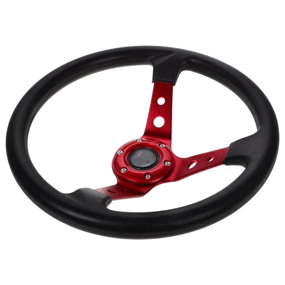 CHICHUMID Marine Steering Wheel Red Aluminium PU Universal Fit for Car Use