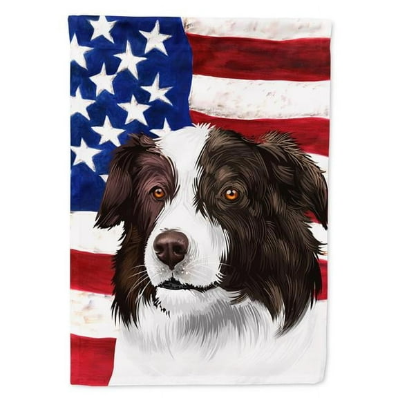 Border Collie Dog American Flag Flag Garden Size CK6447GF