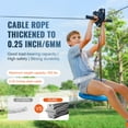 thumbnail image 4 of KFFKFF 80 ft Up to 500 lb Zip Line Kit for Kids Adult Trolley Slackers Zipline, 4 of 9