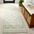 thumbnail image 2 of SAFAVIEH Micro-Loop Regis Geometric Runner Rug, Sage/Ivory, 2'3" x 9', 2 of 7