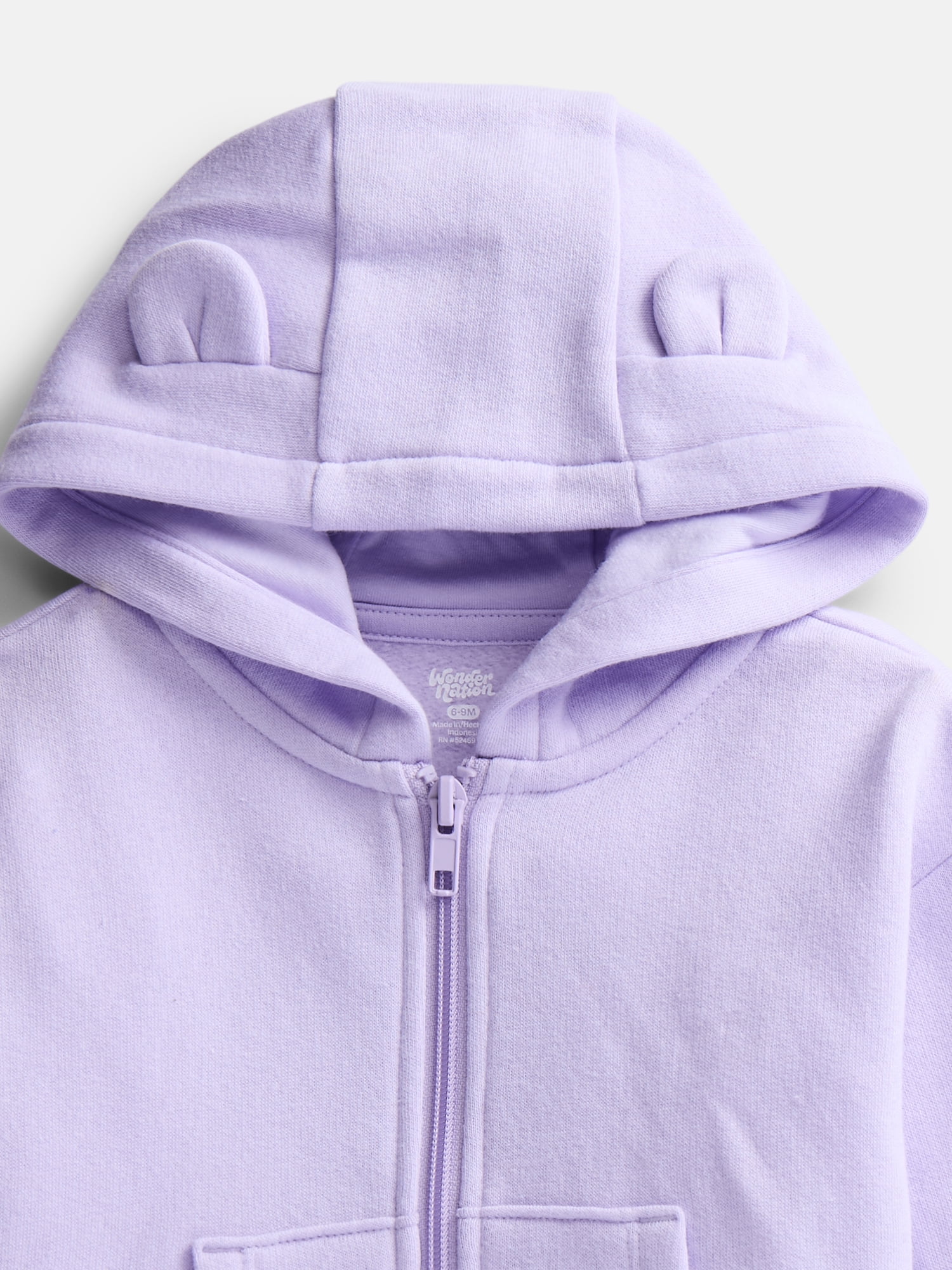 Wonder Nation Baby Zip Up Hoodie and Joggers Fleece Set, Sizes 0/3M-24M