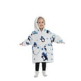 thumbnail image 2 of Oversized Wearable Blanket Hoodie For Adult Kids - Big Hooded Sherpa Junior Sweatshirt With Front Pocket, 2 of 5