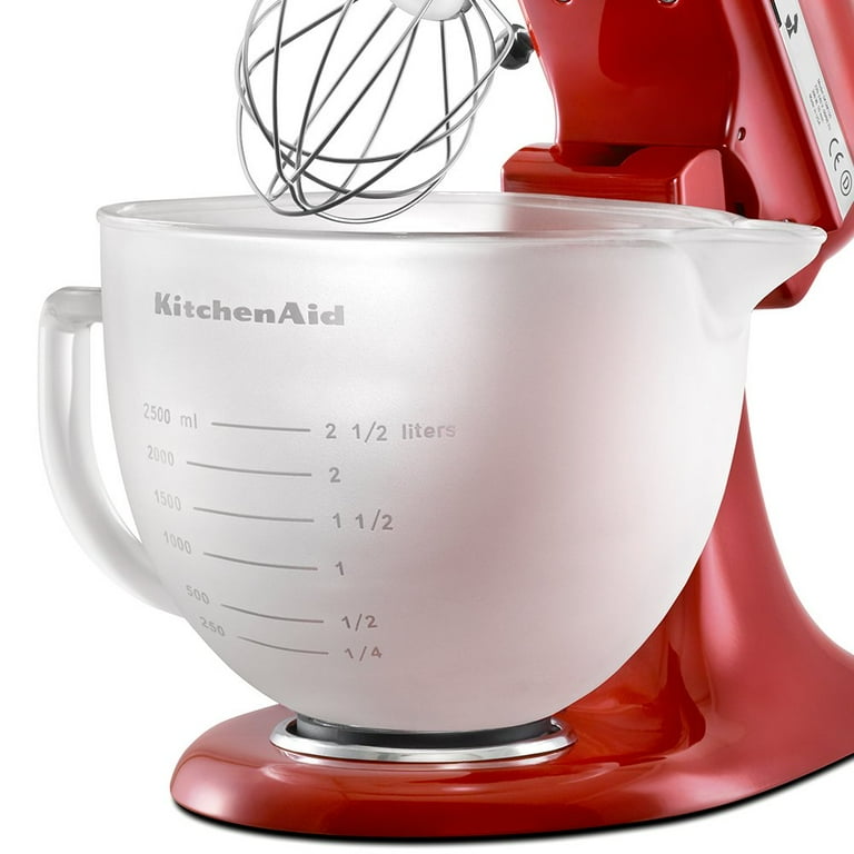 KitchenAid Frosted Glass Bowl, 5-Quart, Measurement Markings