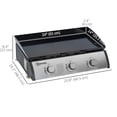 thumbnail image 2 of Portable 3-Burner Gas Grill – Silver Tabletop BBQ for Camping & Outdoor Cooking | 24.8" x 18.9" Stainless Steel Patio Grill with Adjustable Feet, 2 of 7
