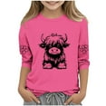 thumbnail image 2 of Lovzfmll T-Shirt Graphique à Manches 3/4 pour Enfants, Col Rond Décontracté, Style Col Rond pour Petites Filles 11-12 Ans, 2 of 4