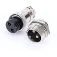 thumbnail image 4 of Conector de enchufe de aviación Gx16, conector de cable de aviación de metal macho hembra de 2 pines tipo tornillo (plateado) (1 unidad), 4 of 4