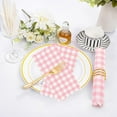 thumbnail image 5 of Zkca 100Pcs Pink Gingham Napkins, 3 Ply Disposable Pink and White Checkered Napkins Scalloped Cocktail Napkins Plaid Paper Napkins for Picnic BBQ Baby Shower Wedding Birthday Party, 5 x A417, 5 of 7