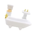thumbnail image 4 of Juego de baño de cerámica a escala 1/24 (inodoro y lavabo) para decoración de casas de muñecas en miniatura., 4 of 5
