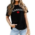 thumbnail image 1 of PMVFHDE T-Shirt à Imprimé « Keep Canada Flag Proud » pour Femmes Noir,P, 1 of 3
