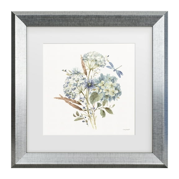 Lisa Audit 'Bohemian Blue 06 on white' Matted Framed Art
