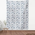 thumbnail image 3 of Ambesonne Floral Fabric by the Yard Upholstery, Graphic Design of Leaves, 10 Yards, White Rose Blue Grey, 3 of 4