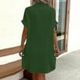 thumbnail image 4 of JGGSPWM Women Swimsuit Coverup Button Down Bathing Suit Turndown Collar Blouse Dress Short Sleeve Bikini Beach Shirt Dress Green S, 4 of 6