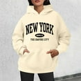 thumbnail image 2 of Bibifish Hoodies For Women New York City Letter Print Hoodies Long Sleeve Drawstring Hoodies Oversized Fleece Pockets Tops, 2 of 4