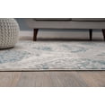 thumbnail image 3 of Distressed Floral Damask Bohemian Blue 5' X 7' Area Rug, 3 of 5