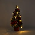 thumbnail image 4 of 15.7-inch Pre-Lit Battery Operated Tabletop Mini Artificial Christmas Tree Decor with UL-Certified LED Lights, Red Berries, Gold Ornaments, Red(Battery Not Included), 4 of 9