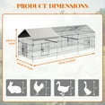 thumbnail image 2 of COZONY 130 inch Metal Free-Range Chicken Coop w/ Sun Protection Roof, Pet Cage for Poultry & Small Animals, 2 of 9