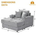 thumbnail image 3 of Wiilayok 54" Oversized Chaise Lounge Chair Indoor Furniture,Cloud Corduroy Sofa Bed Deep Seat Couch with Ottoman&Cup Holder,Lounge Chair Indoor for Living Room,Bedroom,Gray, 3 of 9