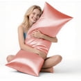 thumbnail image 1 of xianyou-Blush Satin Body Pillow Case, 20x54 Soft Satin Silk Body Pillow Cover for Hair and Skin, Long Pillow Case with Envelope Closure (20x54, Blush), 1 of 4