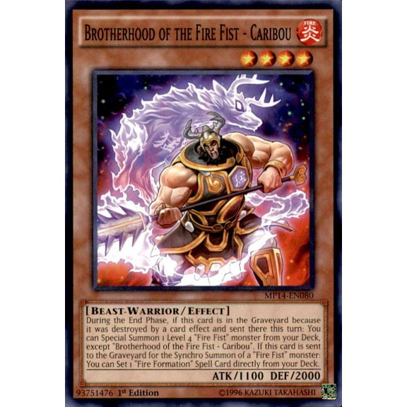 YuGiOh 2014 Mega Tin Common Brotherhood of the Fire Fist - Caribou MP14-EN080