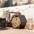 thumbnail image 2 of Outsunny Firewood Rack Hexagon Steel Firewood Log Rack for Outdoor Indoor, 2 of 10