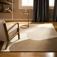 thumbnail image 2 of TOWN & COUNTRY LUXE Olso Abstract Colorblock Handcrafted Wool Area Rug, Beige/Brown/Greige, 8"x10", 2 of 10