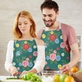 thumbnail image 3 of Pioneer Flower Floral Print Pattern Apron for Women and Men, Cotton Linen Waterproof with Pockets, Adjustable, 33x27 Inch for Kitchen, Gardening, BBQ, Salon, 3 of 6