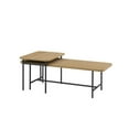 thumbnail image 3 of 2-Piece Modern Wood Nesting Coffee Table - Oak / Black, 3 of 6