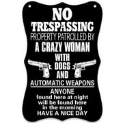 WaaHome Funny No Trespassing Signs Private Property Sign, 7.8''X11.8'' Safety & Privacy Warning Sign