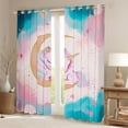thumbnail image 2 of Homewish Mystic Stars Unicorn Black Out Curtains, Dreamy Pink Blue Wateroclor Curtains Pack of 2 (42x63 Each), Cherry Blossoms Bedroom Curtains, Living Room Curtains Decor, 2 of 6