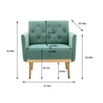 thumbnail image 6 of Accent Chair, Tufted Armchair with Rose Golden Metal Legs Modern Mid Century Leisure Single Sofa with Armrest for Living Room, Bedroom, Study Room, Mint Green, 6 of 9